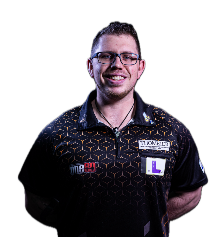Spielerporträt von Lukas Wenig, professioneller Dartspieler.