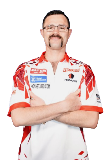 Spielerporträt von Damon Heta, professioneller Dartspieler aus Australien