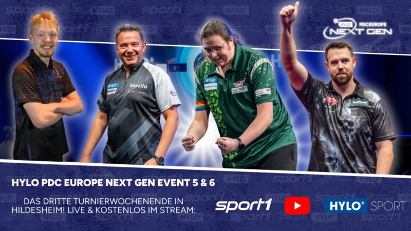Livestreamgrafik der HYLP PDC Europe Next Gen für die Events 5 &amp; 6 in Hildesheim