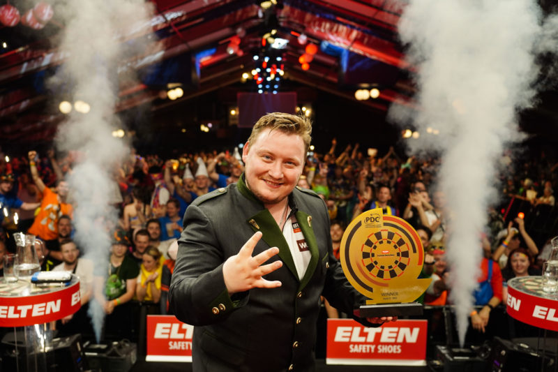 Martin Schindler gewinnt die Austrian Darts Open 2025 in der Steiermarkhalle in Premstätten.