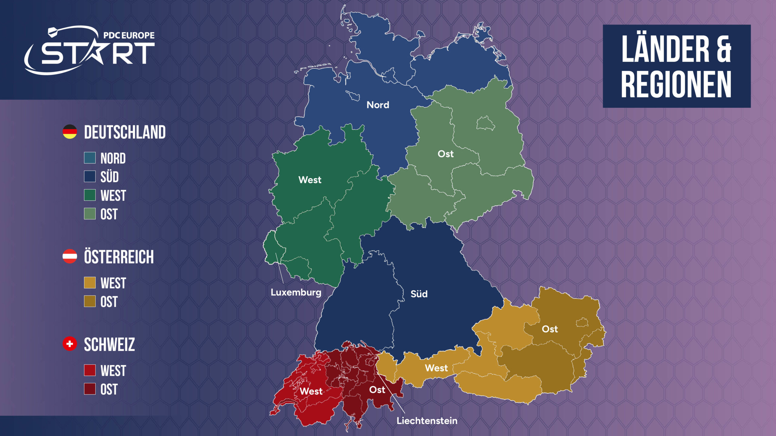 Länder & Regionen von PDCE Start.