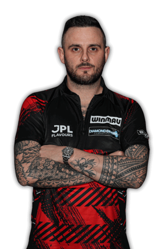 Spielerporträt von Joe Cullen, professioneller Dartspieler aus England