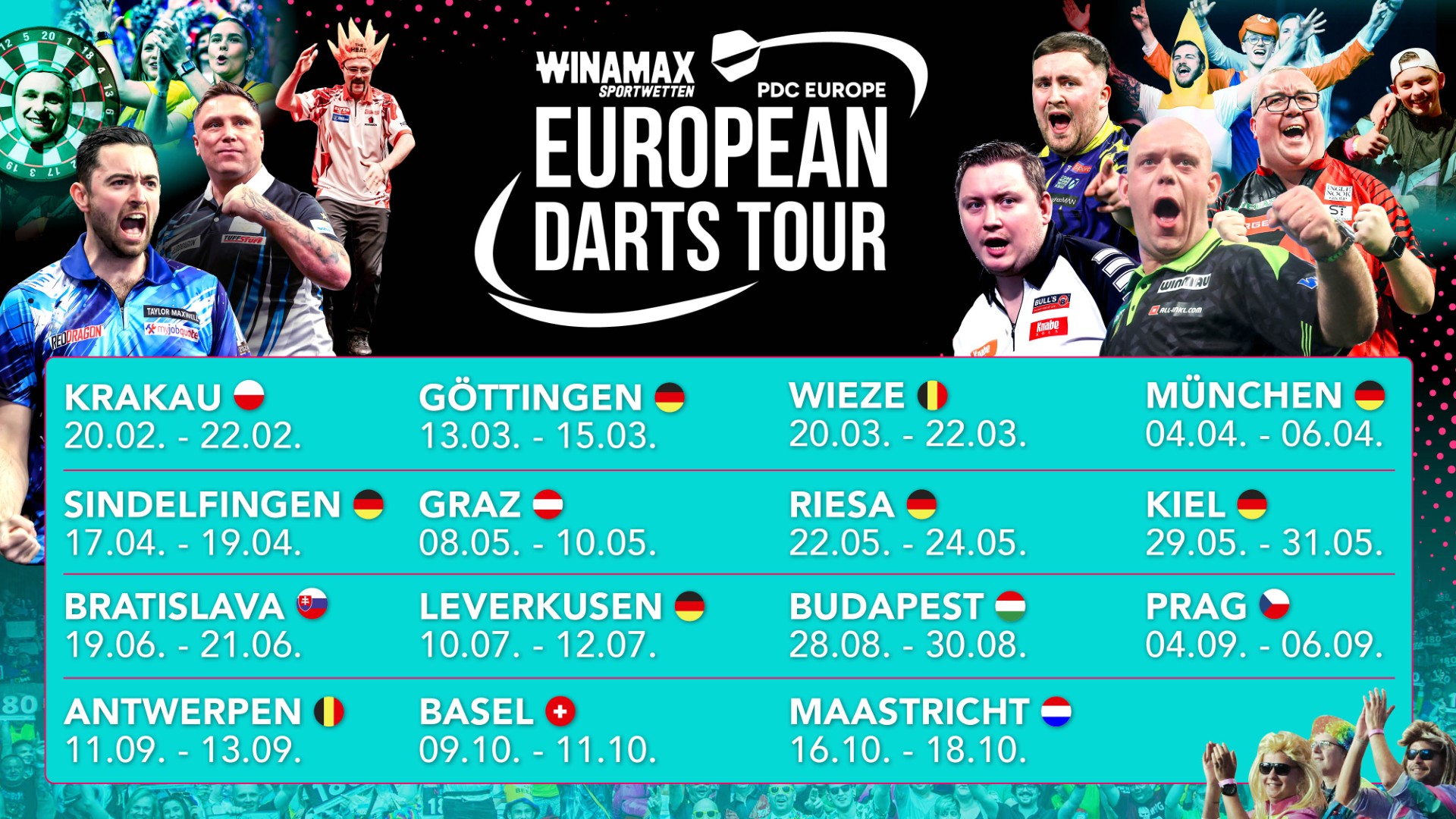 Dates of the PDC European Darts Tour 2026
