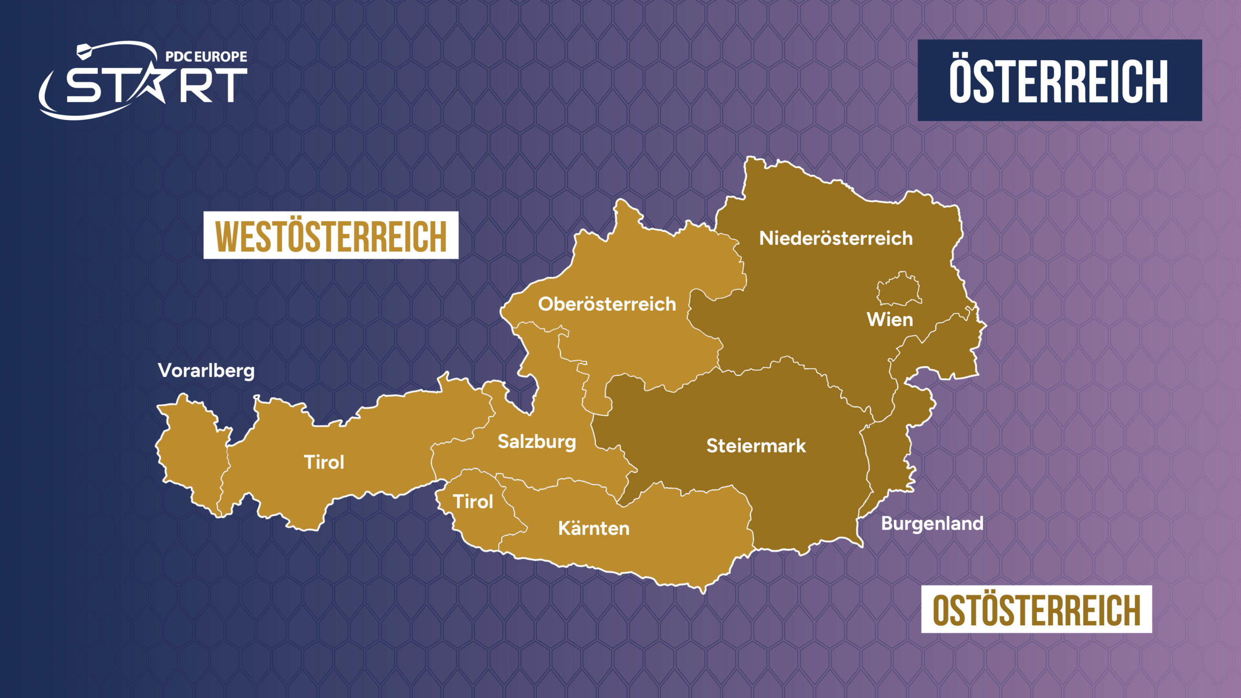 Regionen von PDCE Start in Österreich.
